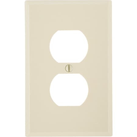 Leviton Mid-Way 1-Gang Smooth Plastic Outlet Wall Plate, Ivory 020-80503-00I